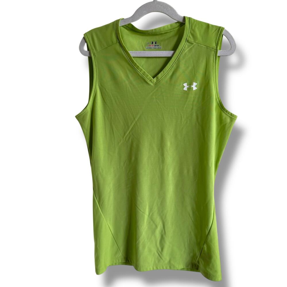 Under Armour Girls HeatGear‎ Tank Lime Neon Green Sleeveless Size Large